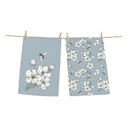 Set 2 kusů utěrek z bavlny Butter Kings Bees and Cherry Blossom, 70 x 50 cm