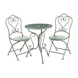 Set 2 zelených zahradních židlí a stolku Premier Housewares Jardin