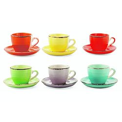 Set 6 ručně malovaných šálků s podšálkem Villa d'Este