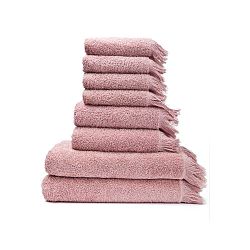 Set 6 růžových bavlněných ručníků a 2 osušek Casa Di Bassi Bath