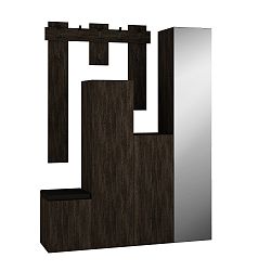 Set antracitové skříně a nástěnného věšáku Homitis Uppy