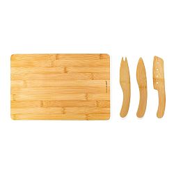 Set bambusového prkénka a příborů Kikkerland Kitchen
