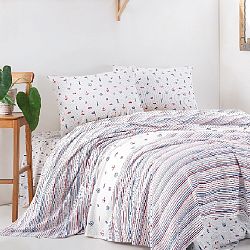 Set bavlněného přehozu na jednolůžko s prostěradlem a povlaky na polštář Pattern, 160 x 220 cm