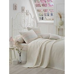 Set bavlněného přehozu, prostěradla a 2 povlaků na polštáře na dvoulůžko Serro Malo, 200 x 220 cm