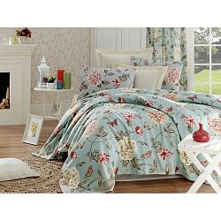 Set bavlněného přehozu, prostěradla a 2 povlaků na polštáře na dvoulůžko Turro Rusto, 200 x 235 cm