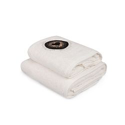 Set bílého ručníku a bílé osušky s barevným detailem Espérance