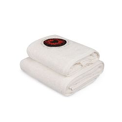 Set bílého ručníku a bílé osušky s barevným detailem Passion