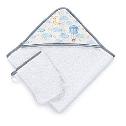 Set dětské osušky s kapucí a rukavice na umývání Tanuki Airbaloon, 75 x 75 cm