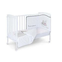 Set dětské postýlky s přikrývou, dekou a polstrovanou ohrádkou Naf Naf Rabbit