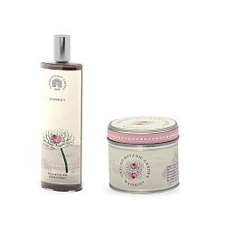 Set interierového vonného spreje a svíčky s vůni leknínu Bahoma London Fragranced