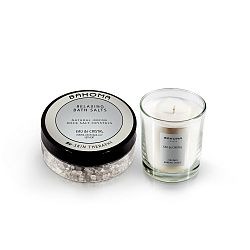 Set koupelové soli a vonné svíčky s vůní yland yland a jasmínu Bahoma London