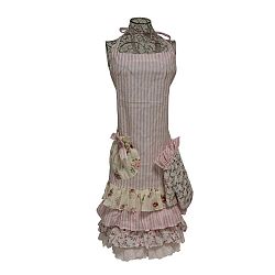 Set růžové kuchyňské zástěry a chňapky Antic Line Apron