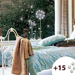 Set samolepky a 15  krystalů Ambiance Dandelion Flowers