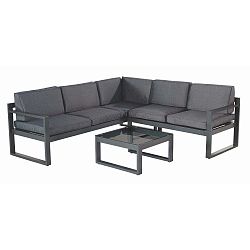 Set šedo-černého zahradního nábytku a čtvercového stolku Hartman Oliver Black Grey