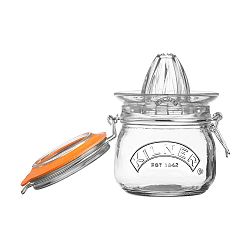 Set skleněného odšťavňovače a sklenice s klipem Kilner Citrus