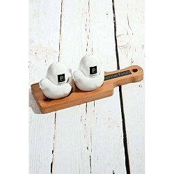 Set slánky, pepřenky a bambusové podložky Kosova, 23 x 8 cm