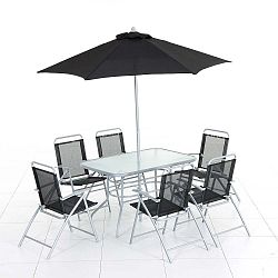 Set zahradního kovového nábytku se slunečníkem Timpana Brighton