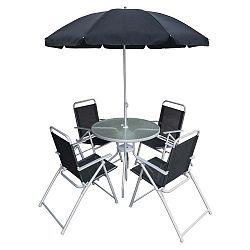 Set zahradního kovového nábytku se slunečníkem Timpana Rossi