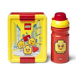 Set žluto-červeného svačinového boxu a lahve na pití LEGO® Iconic
