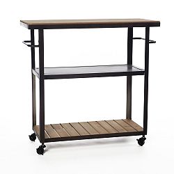 Sevírovací třípatrový stolek s deskami z jedlového dřeva Simla Rock