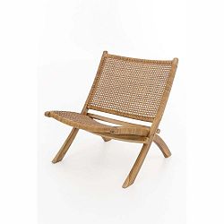 Skládací křeslo z teakového dřeva a ratanu WOOX LIVING Rea