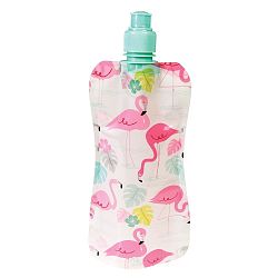 Skládací plastová láhev na vodu Rex London Flamingo Bay, 500 ml
