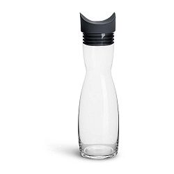 Skleněná karafa s šedým silikonovým uzávěrem Sagaform Flip, 1 l