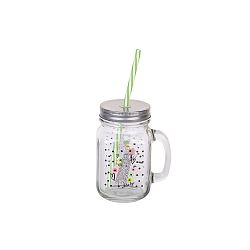 Skleněná mason jar s brčkem Tantitoni Italy, 475 ml