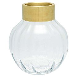 Skleněná váza s kovovým lemem Green Gate, výška 19 cm