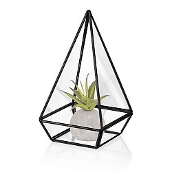 Skleněné terárium s detailem v černé barvě The Mia Glamour