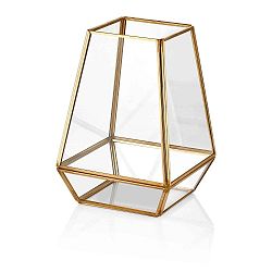Skleněné terárium se zlatým detailem The Mia Glamour, 21 x 14 cm