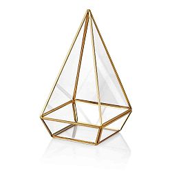 Skleněné terárium se zlatým detailem The Mia Glamour, 26 x 14 cm