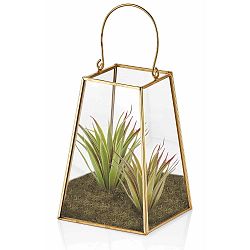 Skleněné závěsné terárium s detailem ve zlaté barvě The Mia Glamour