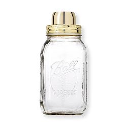 Skleněný šejkr se zlatým víčkem W&P Design The Mason