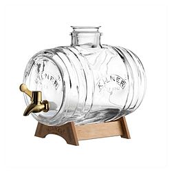 Skleněný soudek s dřevěným podstavcem Kilner, 3,5 l