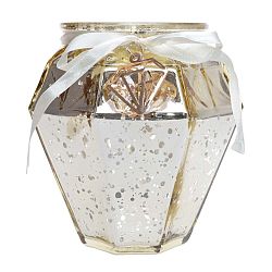 Skleněný svícen v bílé a zlaté barvě Ewax Glam, ⌀ 16 cm