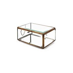 Skleněný úložný box s bronzovými detaily Moycor Bisel, 11 x 5 cm