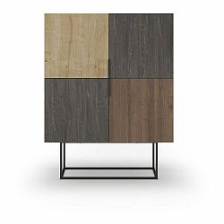 Skříňka v dekoru dubu v přírodní barvě 100x130 cm Titan – Marckeric