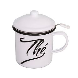 Smaltovaný hrneček s poklopem a čajovým sítkem Antic Line