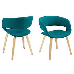 Smaragdově zelená jídelní židle s podnožím z bukového dřeva Actona Grace