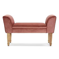 Starorůžová čalouněná lavice se sametovým potahem Versa Terracota
