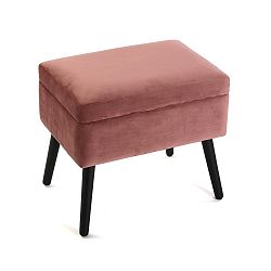 Starorůžová taburetka s černými nohami a úložným prostorem Versa Terracota
