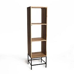 Stojací police z akáciového dřeva se 3 regály Simla Stand, výška 1,5 m