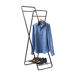 Stojan na oblečení s poličkou Compactor Noir Shape