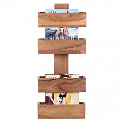 Stojan z masivního akáciového dřeva na časopisy Skyport Candela