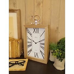 Stolní hodiny z mangového dřeva Orchidea Milano Federico, výška 44 cm