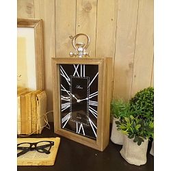 Stolní hodiny z mangového dřeva Orchidea Milano Giuseppe, výška 44 cm