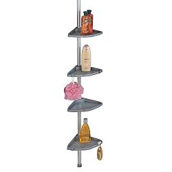 Stříbrná teleskopická police do sprchy Wenko Compact