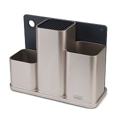 Stříbrný kuchyňský organizér s krájecím prkénkem Joseph Joseph