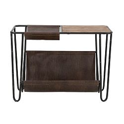 Stůl s úložným prostorem na noviny s deskou z jedlového dřeva Mauro Ferretti Simply, 83,5 x 42 cm